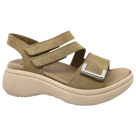 Szandál - 18007 -es női Dr Feet bőr papucs - világos barna