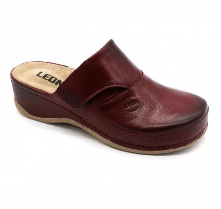 Női csukott papucs - Leon - 2019 - es noi Leon bor papucs - bordo