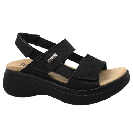 Szandál - 21007 -es női Dr Feet bőr papucs - fekete
