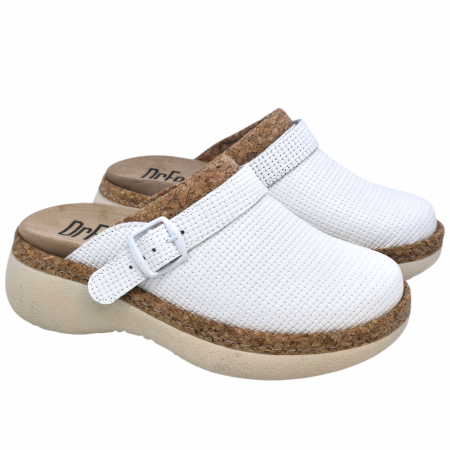 21200 -as női Dr Feet bőr papucs - fehér [1]