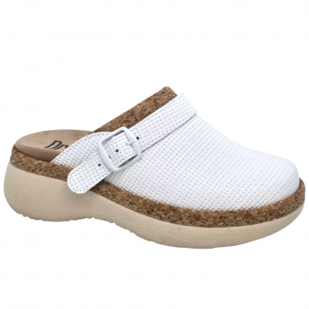 Csukott klumpa - 21200 -as női Dr Feet bőr papucs - fehér