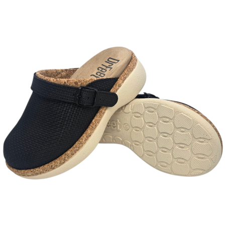 21200 -as női Dr Feet bőr papucs - fekete [6]