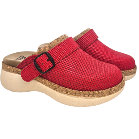 21200 -as női Dr Feet bőr papucs - piros [1]