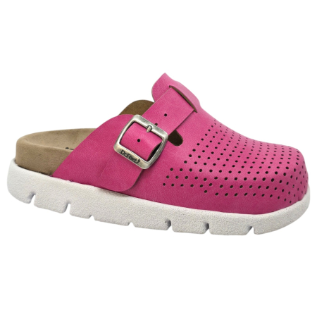 Lábbeli - 22100 -as női Dr Feet bőr papucs - rózsaszín