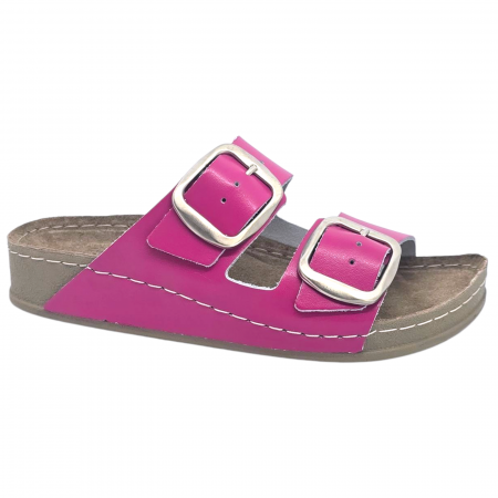 NYÁRI NŐI LÁBBELI KOLLEKCIÓ - 298 -as női Doss bőr papucs - pink