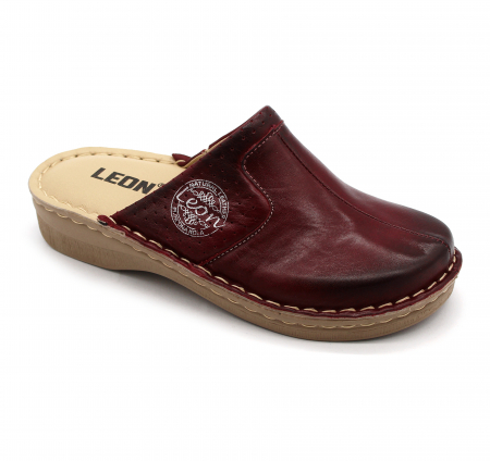 Női csukott papucs - Leon - 360 - as noi Leon bor papucs - bordo