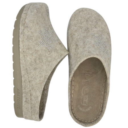 446 -os női Doss gyapjú papucs - béj [4]