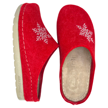 446 -os női Doss gyapjú papucs - piros [4]