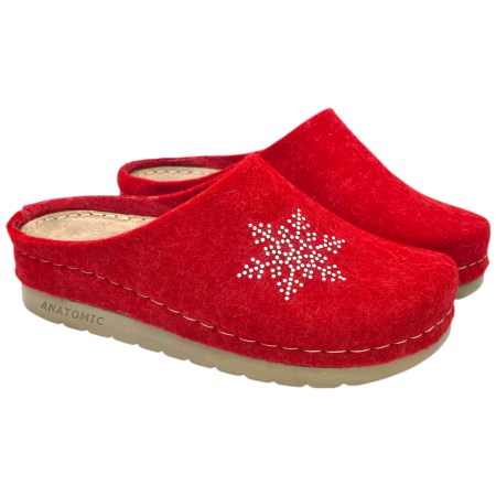 446 -os női Doss gyapjú papucs - piros [2]