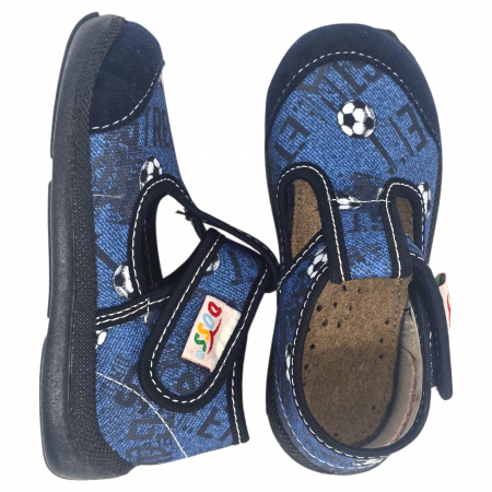 5 -ös gyerek Doss házi papucs - kék focilabdás [6]
