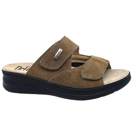 NYÁRI NŐI LÁBBELI KOLLEKCIÓ - 5012 -es női Dr Feet bőr papucs - barna