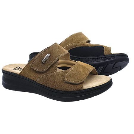 5012 -es női Dr Feet bőr papucs - barna [2]
