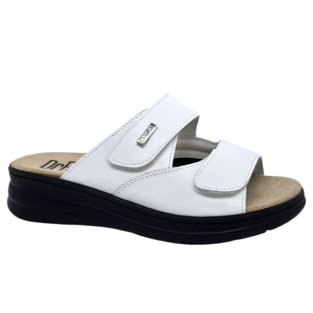 NYÁRI NŐI LÁBBELI KOLLEKCIÓ - 5012 -es női Dr Feet bőr papucs - feher