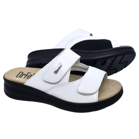 5012 -es női Dr Feet bőr papucs - feher [2]