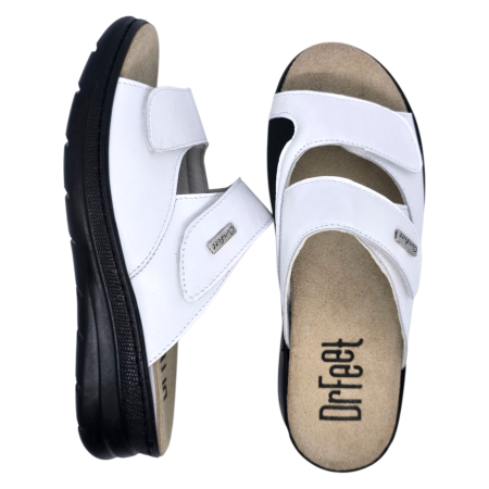 5012 -es női Dr Feet bőr papucs - feher [5]