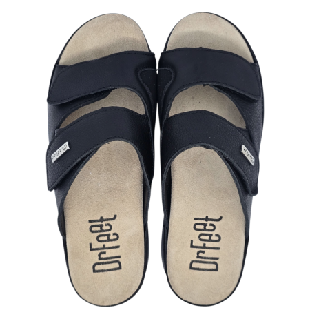 5012 -es női Dr Feet bőr papucs - fekete [4]