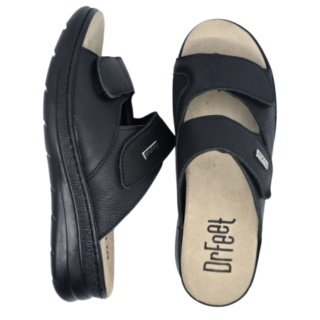 5012 -es női Dr Feet bőr papucs - fekete [5]