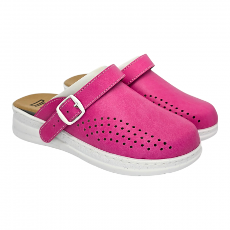 5046 -es női Dr Feet bőr papucs - pink - kivehető talpbetét [1]