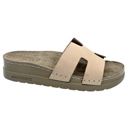 NYÁRI NŐI LÁBBELI KOLLEKCIÓ - 588 -as női Doss bőr papucs - beige