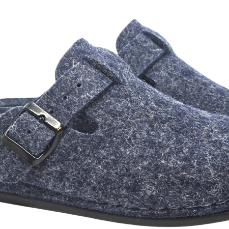 600 -as férfi Dr Feet gyapjú papucs - sötét kék [2]