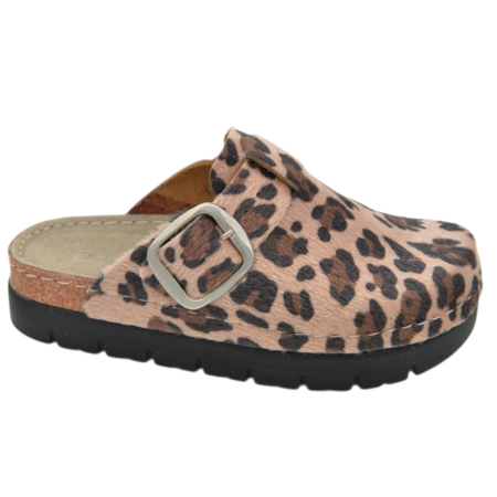 Női orvosi bőr klumpa - 614 -es női Doss bőr papucs - animal print
