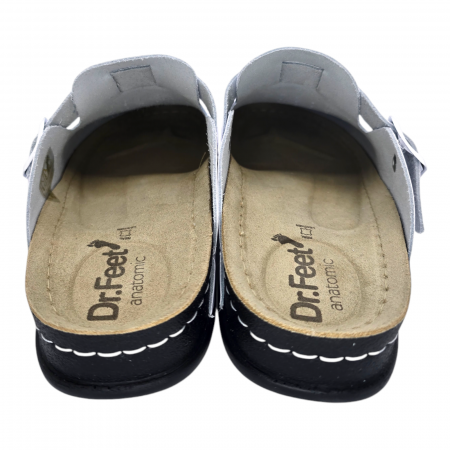 Csukott klumpa - 8001 -es férfi Dr Feet bőr papucs - fehér