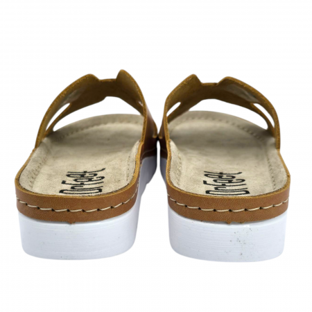 9000 -es női Dr Feet bőr papucs - barna [3]