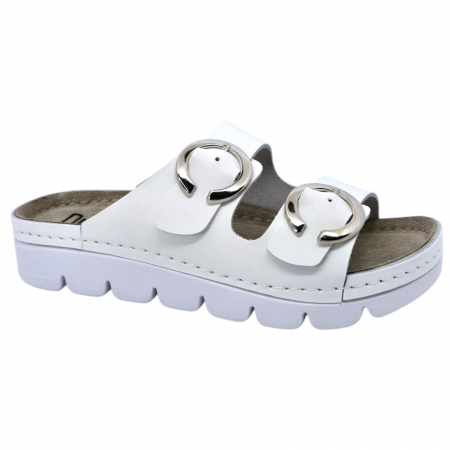 Papucs - 9002 -es női Dr Feet bőr papucs - fehér