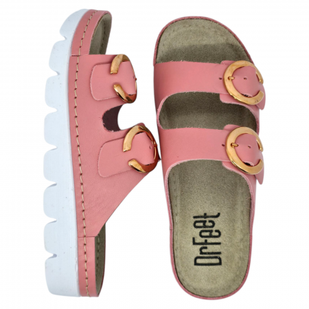 9002 -es női Dr Feet bőr papucs - rózsaszín [5]