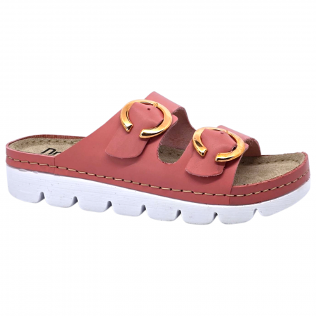 NYÁRI NŐI LÁBBELI KOLLEKCIÓ - 9002 -es női Dr Feet bőr papucs - rózsaszín