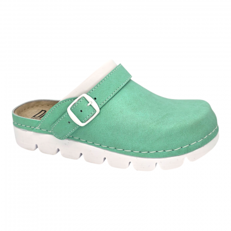 Csukott klumpa - 9010 -es női Dr Feet bőr papucs - zöld