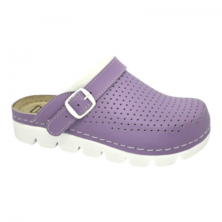 Orvosi bőr klumpa - 9014 -es női Dr Feet bőr papucs - lila