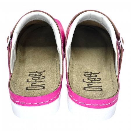 Orvosi bőr klumpa - 9014 -es női Dr Feet bőr papucs - pink