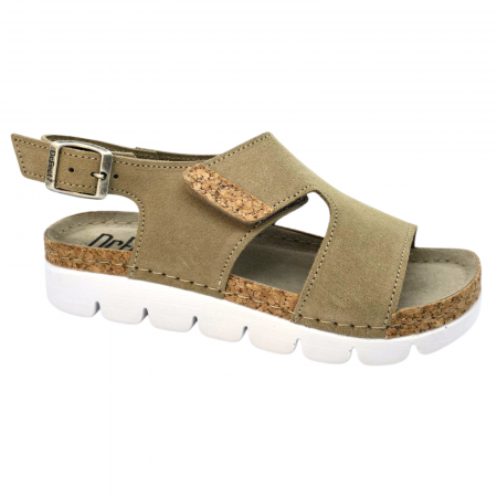 NYÁRI NŐI LÁBBELI KOLLEKCIÓ - 9016 -os női Dr Feet bőr szandál - cappuccino barna