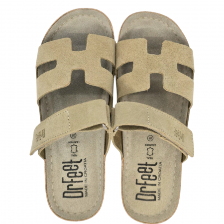 9018 -as női Dr Feet bőr papucs - cappuccino barna [4]