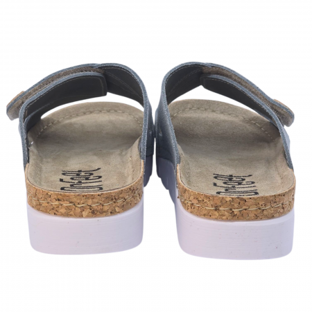 9019 -es női Dr Feet bőr papucs - világos kék [3]