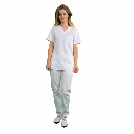 Orvosi ruhák - Mutos egyuttes unisex - feher strech