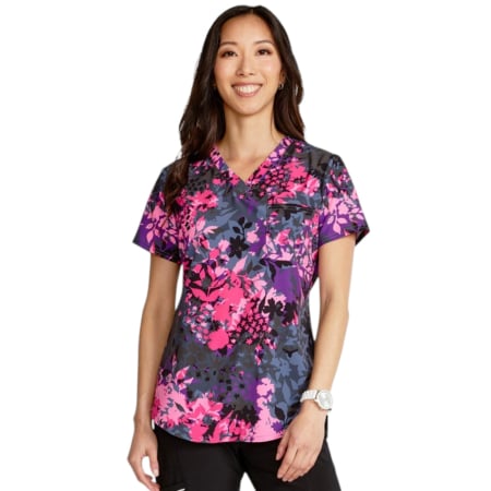 Mintàs női köpeny - Rózsaszín lila virágos mintás női köpeny - Brilliant Botanicals