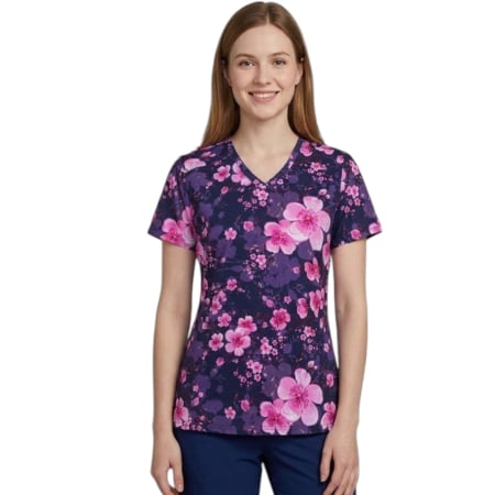 Mintàs női köpeny - Rózsaszín virágos mintás Melina női köpeny - Cherry Blossom