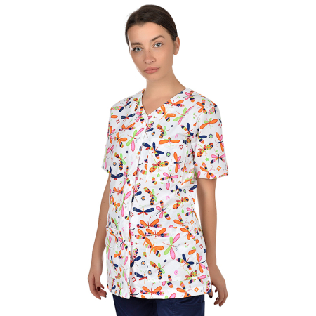 Orvosi munkaruha - Szitakotot mintas kapcsos noi kopeny