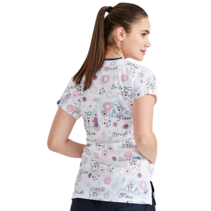 Bluza medicala alba cu dintisori [2]