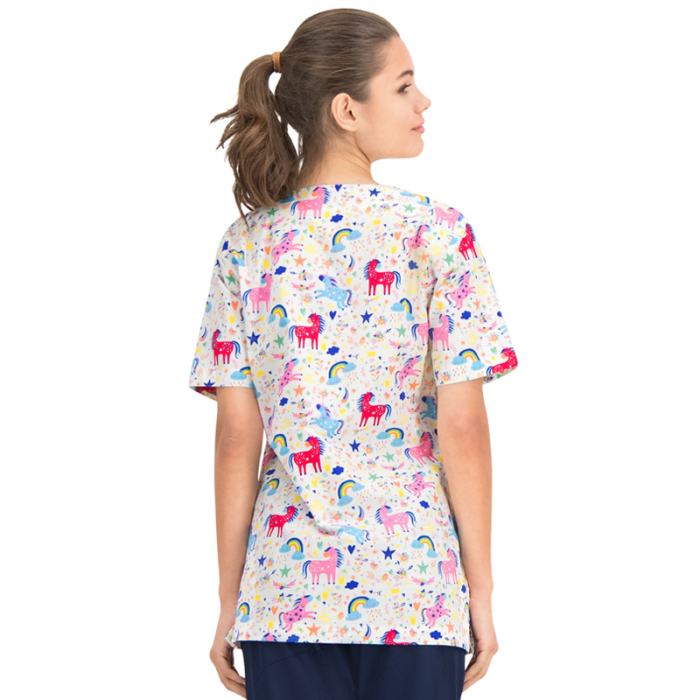 Bluza medicala alba cu unicorni [2]