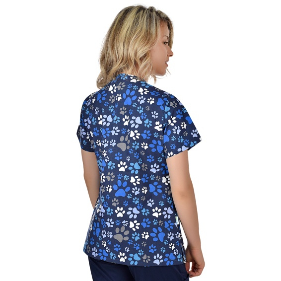 Bluza medicala albastra cu labute [3]