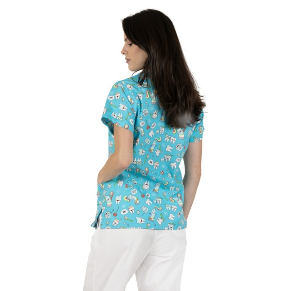 Bluza medicala albastru deschis cu dintisori 2 [3]