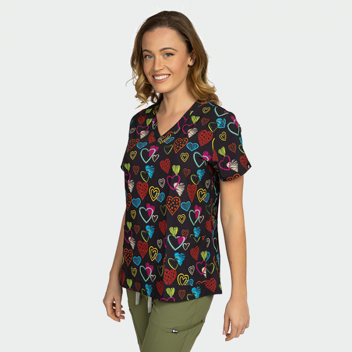 Bluza medicala neagra - Colours of love [2]