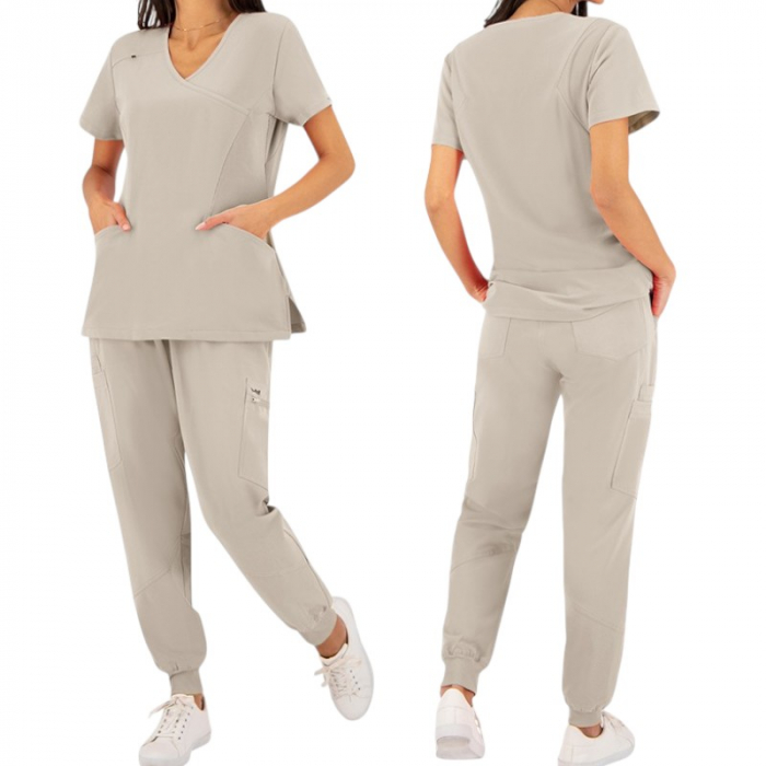 Costum medical Justina dama -  bej pudra [4]