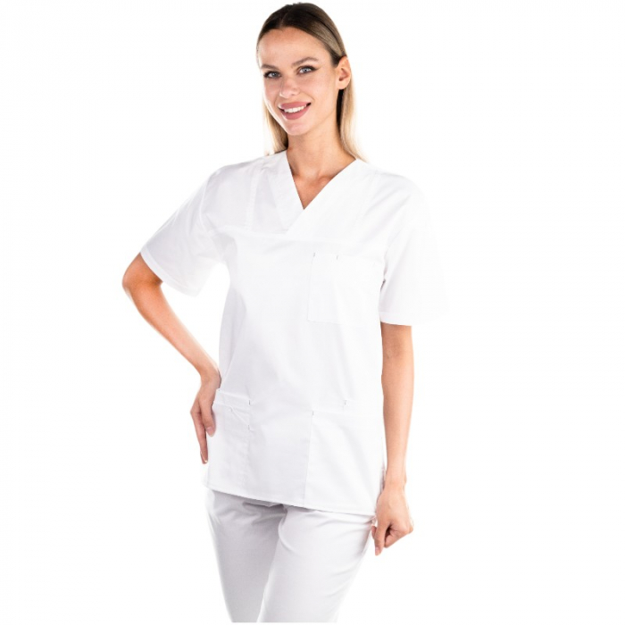 Costum medical PREMIUM unisex - alb [2]