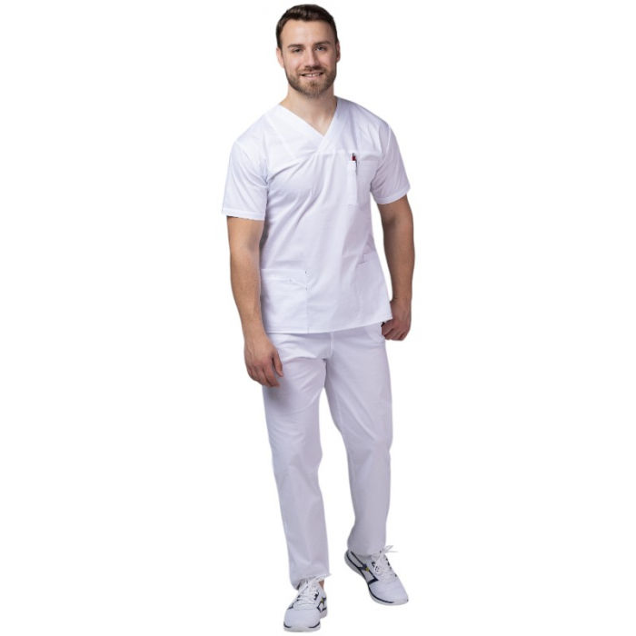 Costum medical PREMIUM unisex - alb [3]