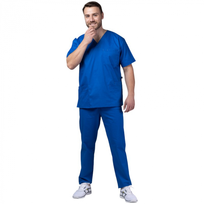 Costum medical PREMIUM unisex - albastru marin [3]