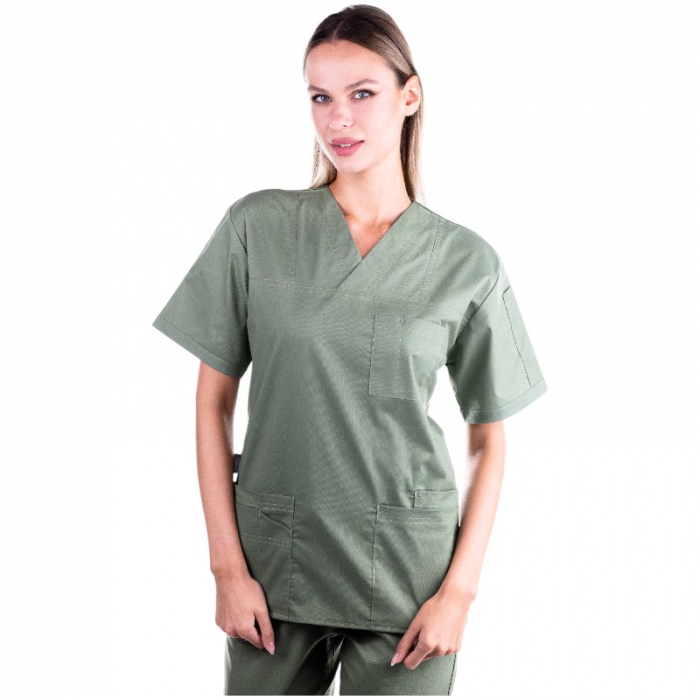 Costum medical PREMIUM unisex - verde khaki [3]